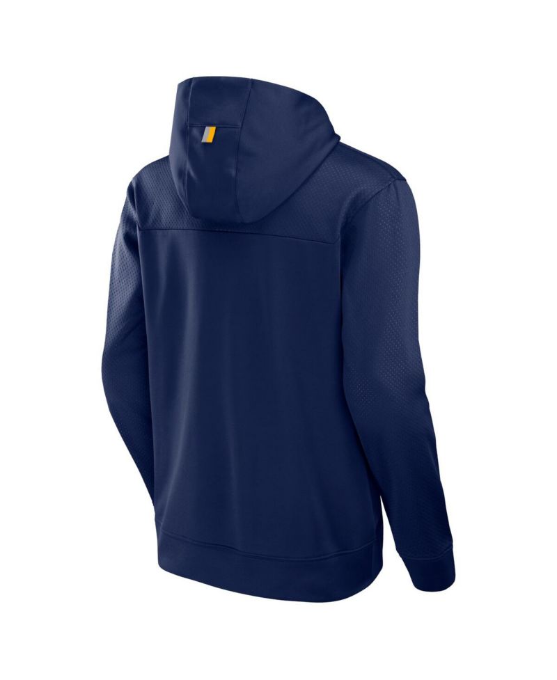 Men's Navy West Virginia Mountaineers Defender Dot Faded Primary Pullover Hoodie
