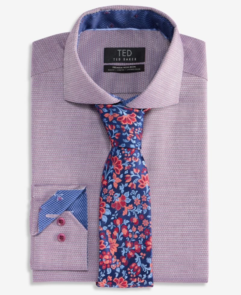 Ted Baker Men's Premium Non Iron Print Dress Shirt