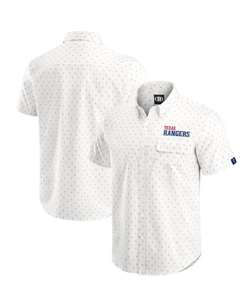Darius Rucker Collection by Men's Cream Texas Rangers Printed Button-Down Shirt