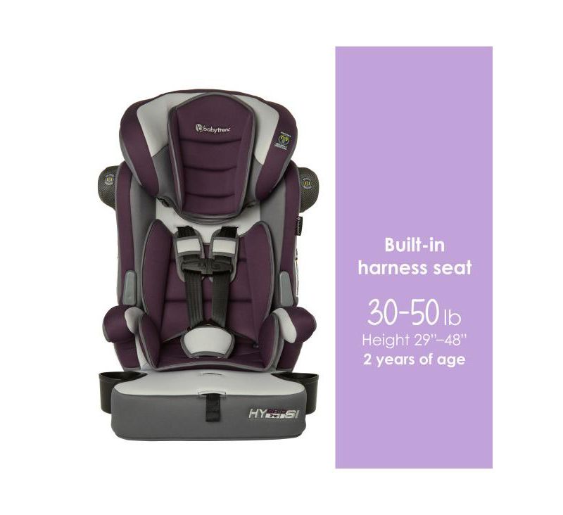Kids Trend Hybrid SI 3-in-1 Combination Booster Car Seat with Side Impact Protection - Dash Plum