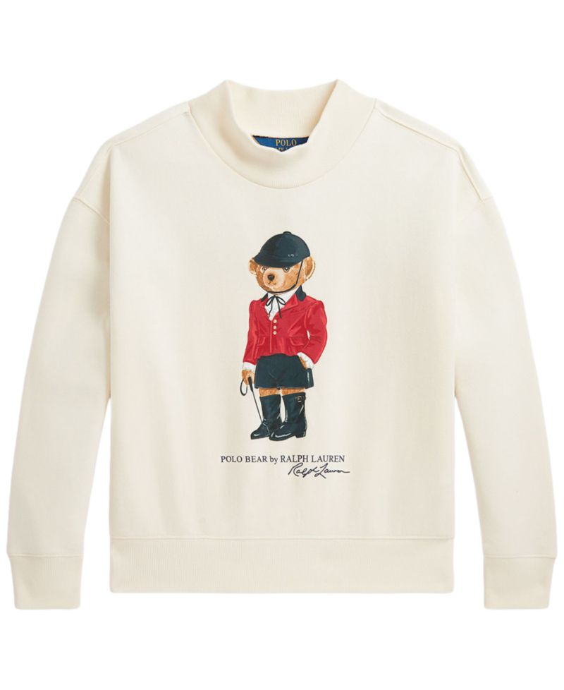 Girls' 7-16 Polo Bear Graphic Fleece Boxy Sweatshirt