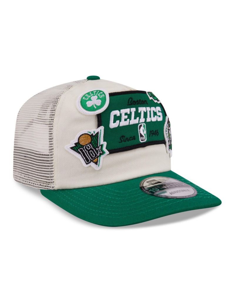 Men's Cream Boston Celtics Layered Patch 19TWENTY Adjustable Hat