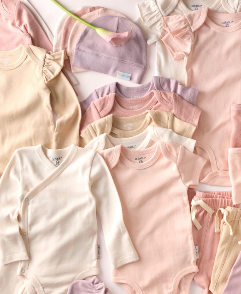 Baby Girls' Ashley Ruffle Shoulder Long-Sleeve Organic Cotton Bodysuits 5-Pack