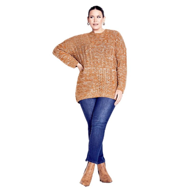 Women's Plus Size Charli Drop Shoulder Cable Sweater