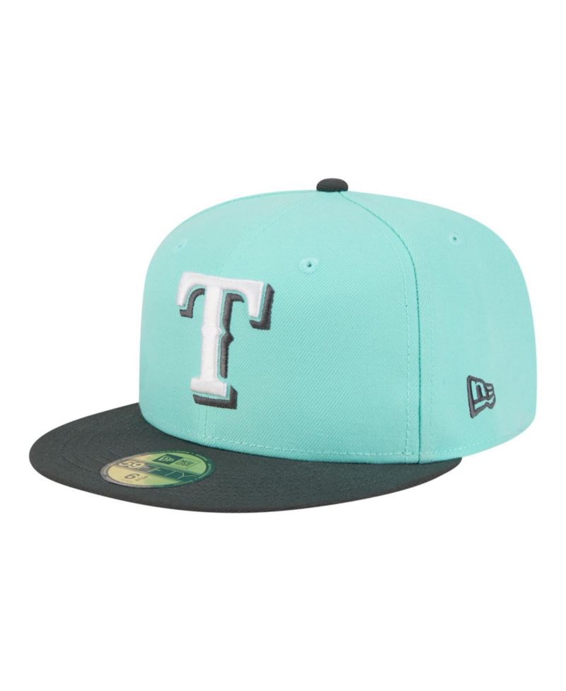 Men's Turquoise/Charcoal Texas Rangers Two-Tone Color Pack 59FIFTY Fitted Hat