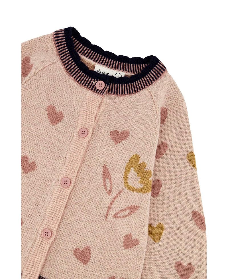 Baby Girls (12M-24M) Knitted Jacquard Cardigan Pale