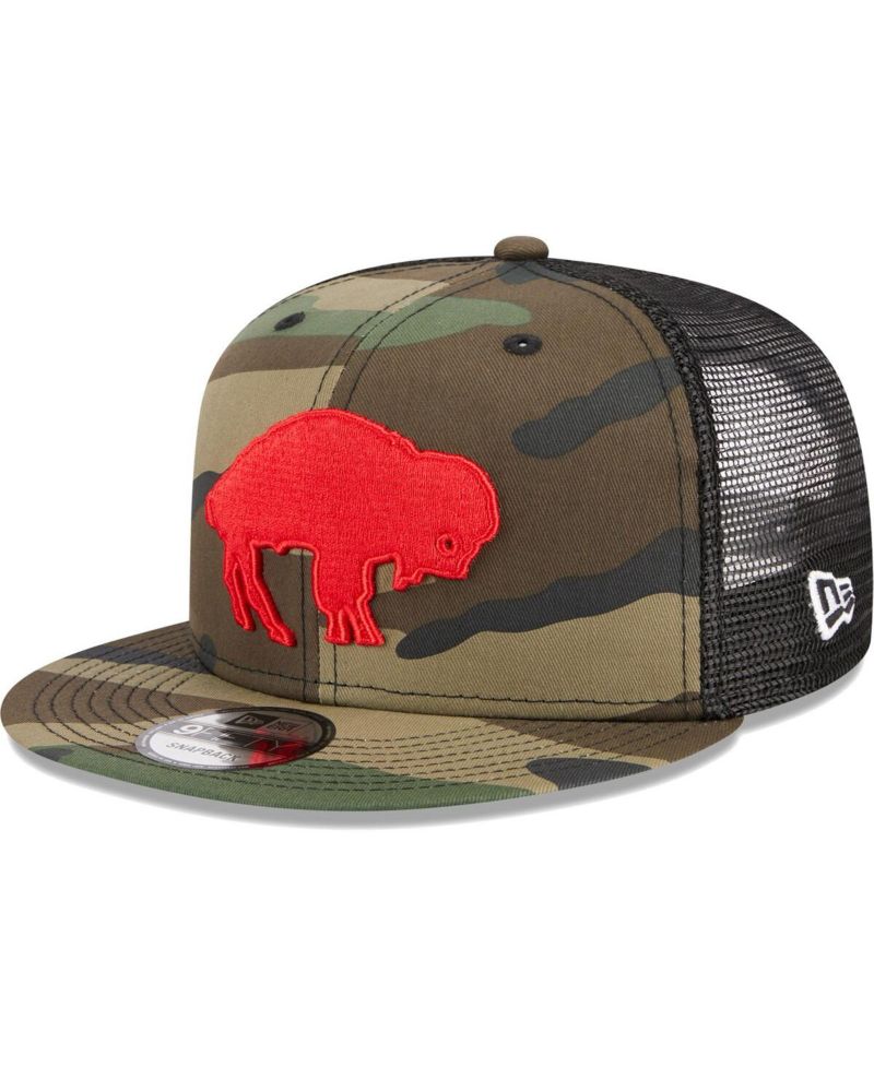 Men's Camo Buffalo Bills Throwback Main Trucker 9FIFTY Snapback Hat