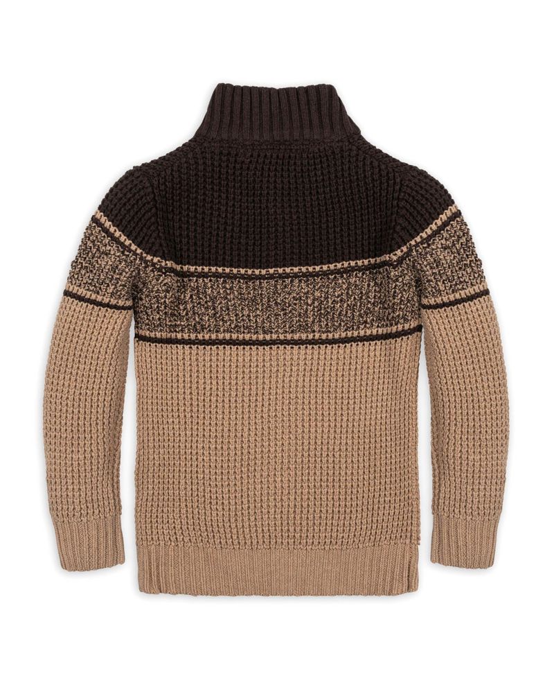 Hope and Henry Little and Big Boys' Organic Mock Neck Waffle Sweater