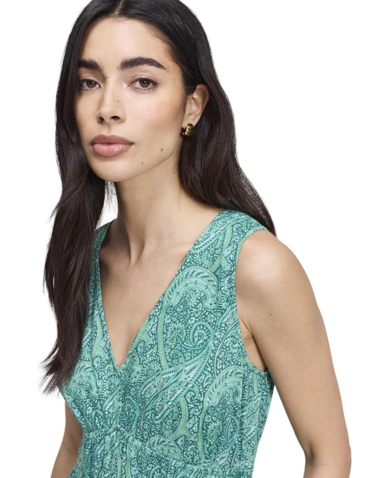 Women's Shannon Tiered Paisley Midi Dress with Pockets