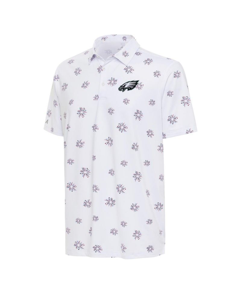 Men's White Philadelphia Eagles Fireworks Polo