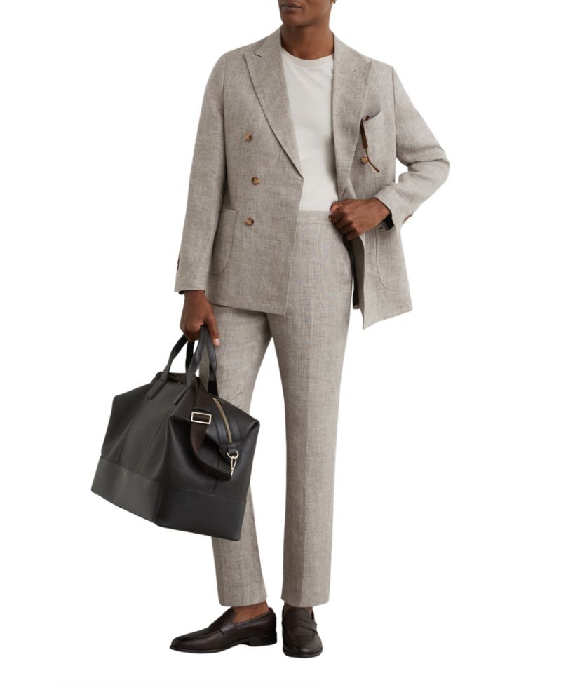 Men's Amore Linen Tailored-Fit Suit Pants