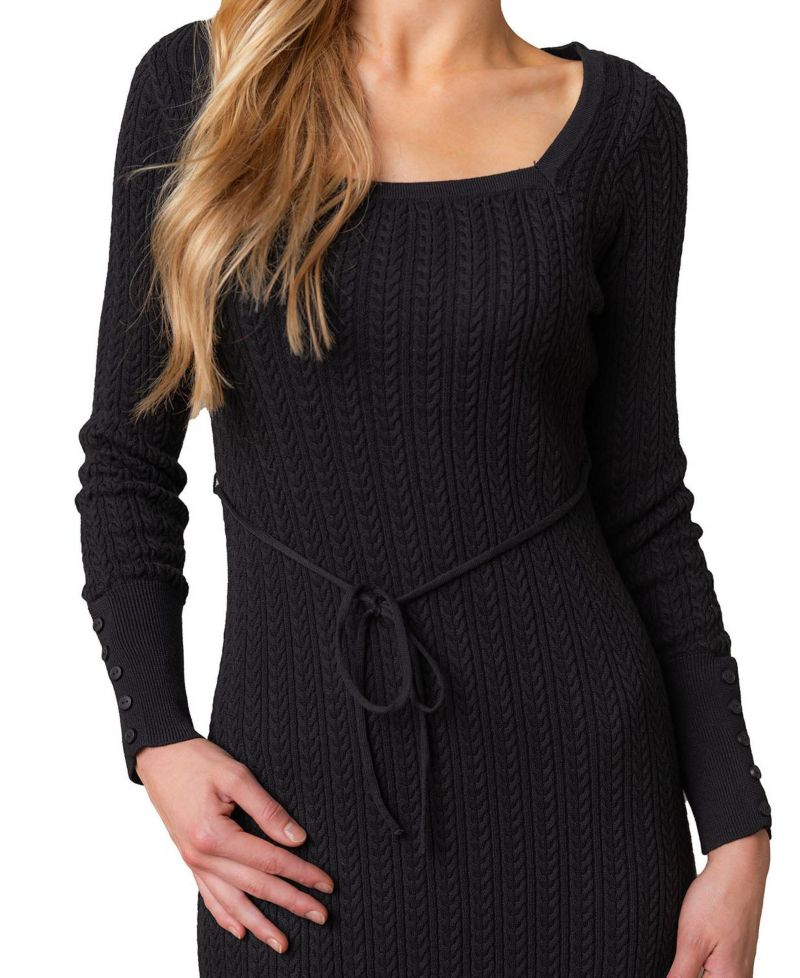 Women's Hope and Henry Organic Square Neck Cable Sweater Dress