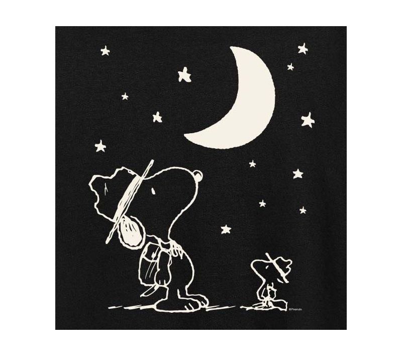 Trendy Plus Size Peanuts Snoopy & Woodstock Moon and Stars Graphic T-Shirt