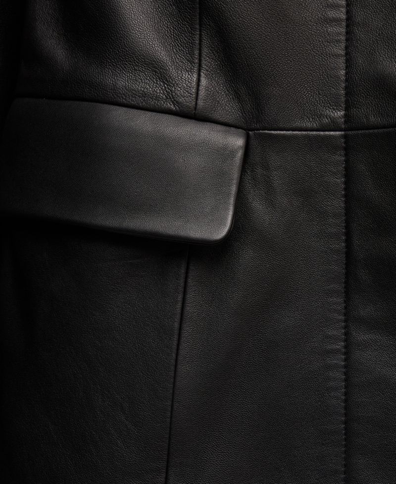 Women's Selection Crew-Neck Leather Blazer