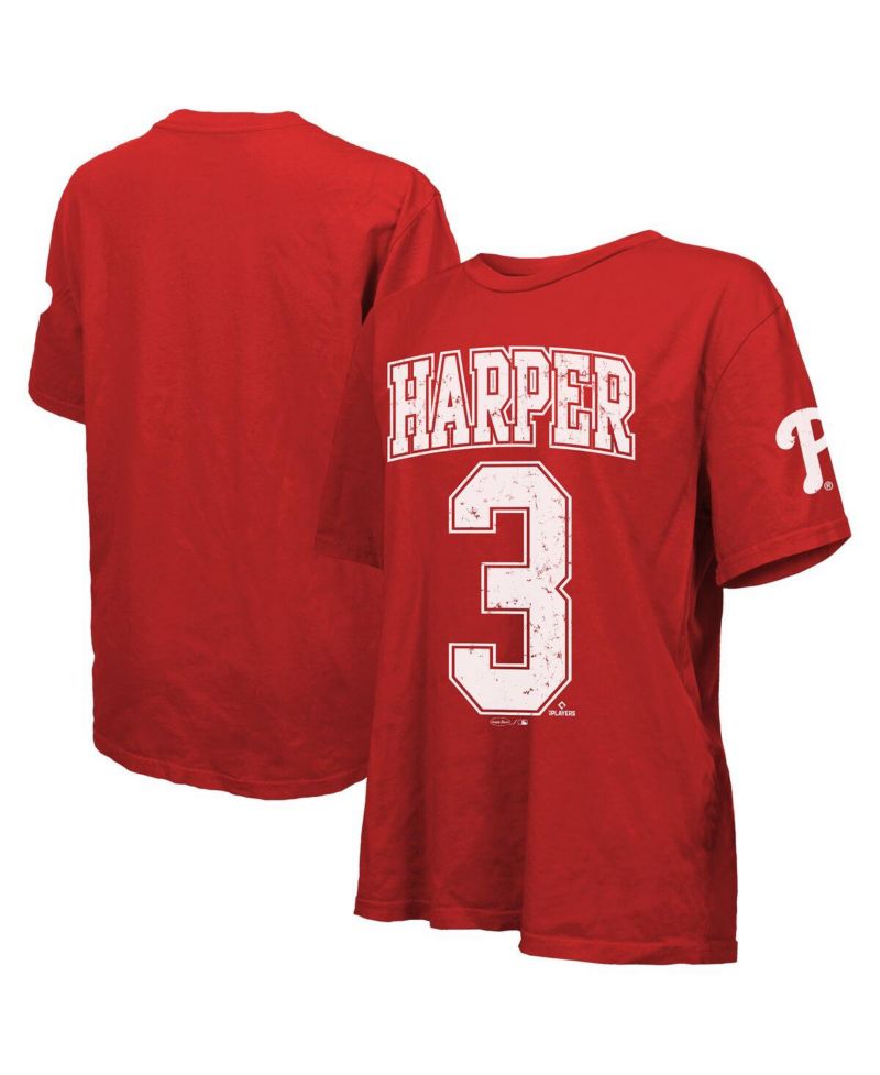 Women's Bryce Harper Red Philadelphia Phillies Oversized Name & Number T-Shirt