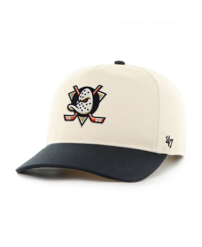 Men's Cream/Black Anaheim Ducks Logo Hitch Adjustable Hat