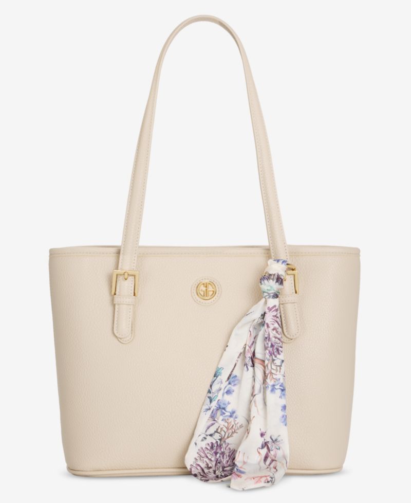 Scarf Detail Tulip Tote Bag