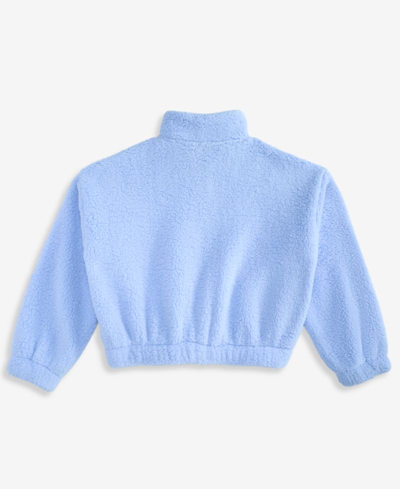 Girls' XS-XL Bow-Embroidery Faux-Sherpa Jacket