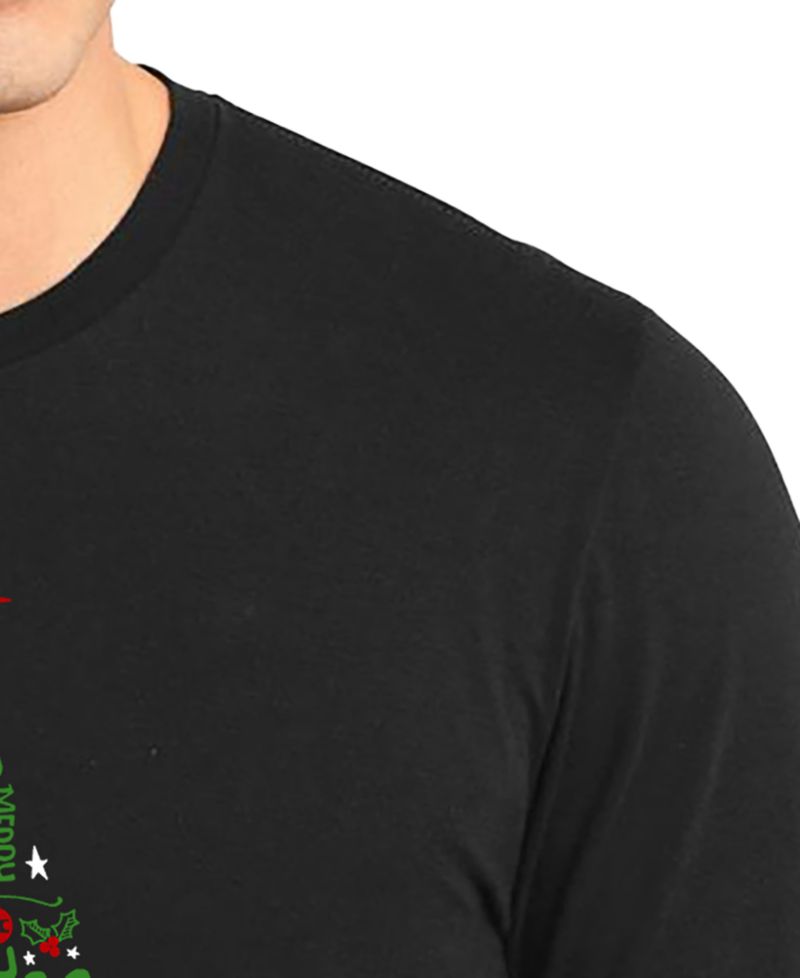 Men's Holiday Christmas Tree Word Art Long-Sleeve T-Shirt