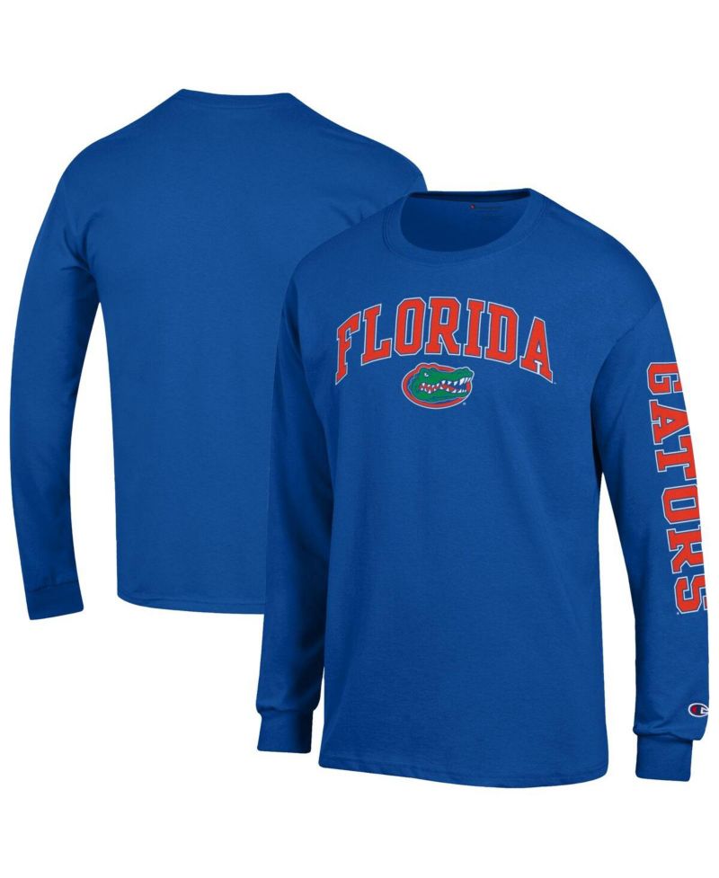 Men's Royal Florida Gators Arch Over Logo 2-Hit Long Sleeve T-Shirt