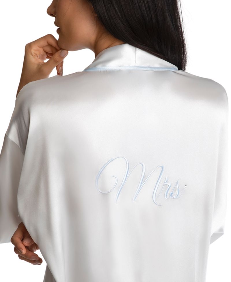 'Mrs' Satin Wrap Bridal Robe, Chemise Nightgown Set