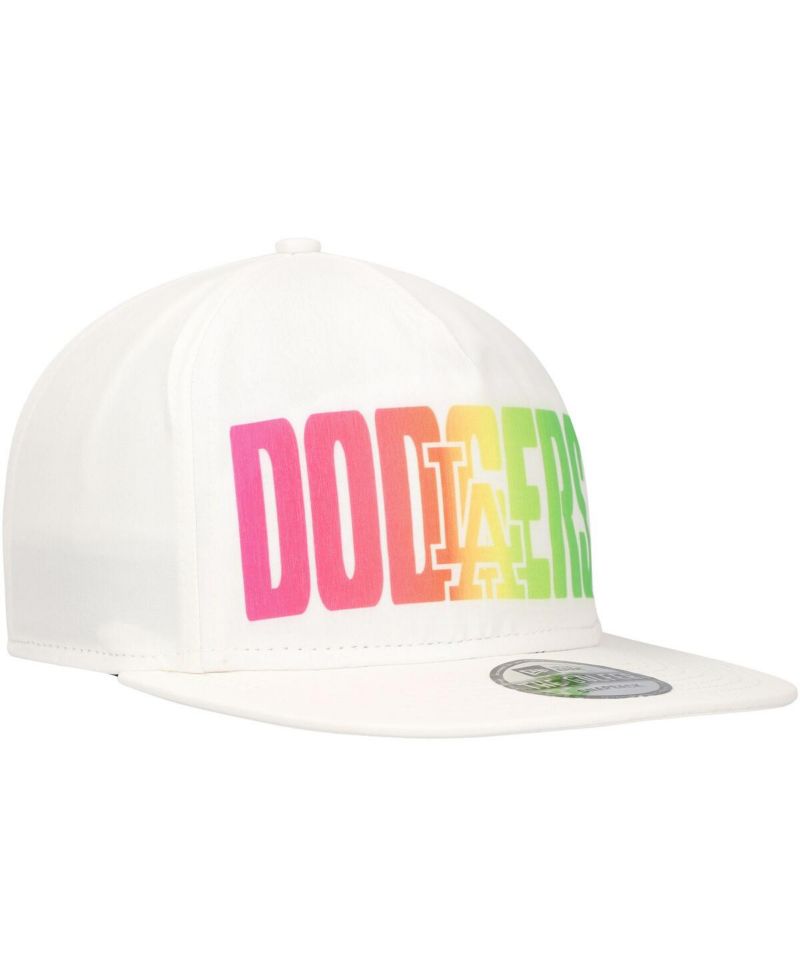 Men's White Los Angeles Dodgers Spring Spectrum Golfer Snapback Hat
