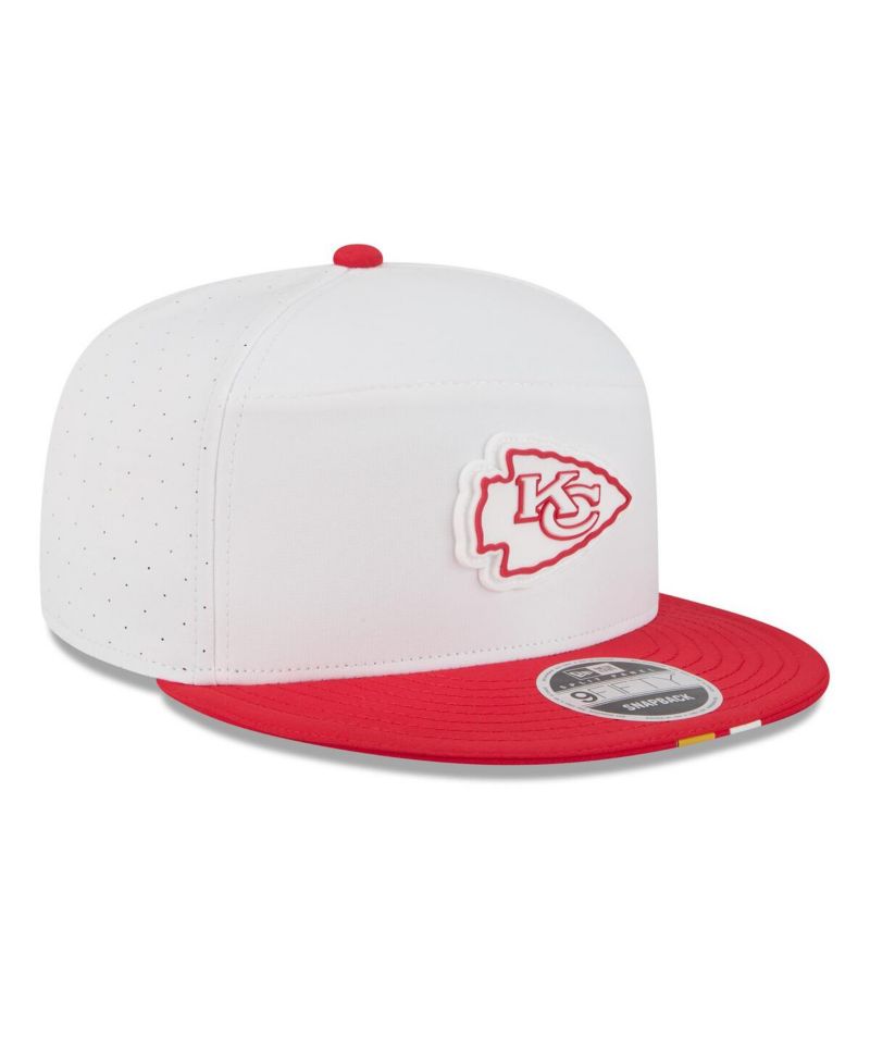 Men's White/Red Kansas City Chiefs 2025 NFL Training Camp Split Panel 9FIFTY Snapback Hat