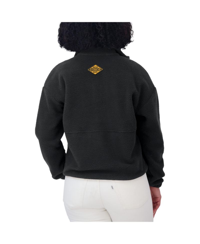 Women's Black Boston Bruins Polar Fleece Half-Zip Jacket