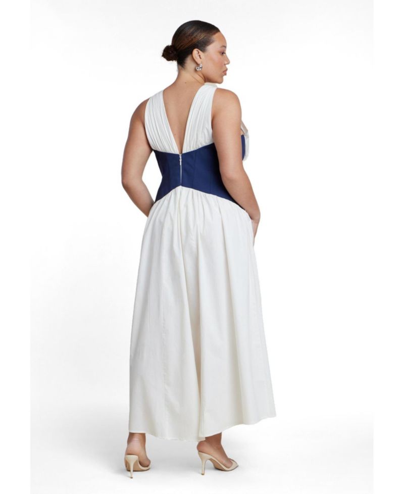 Plus Size Corset Detail Maxi Dress