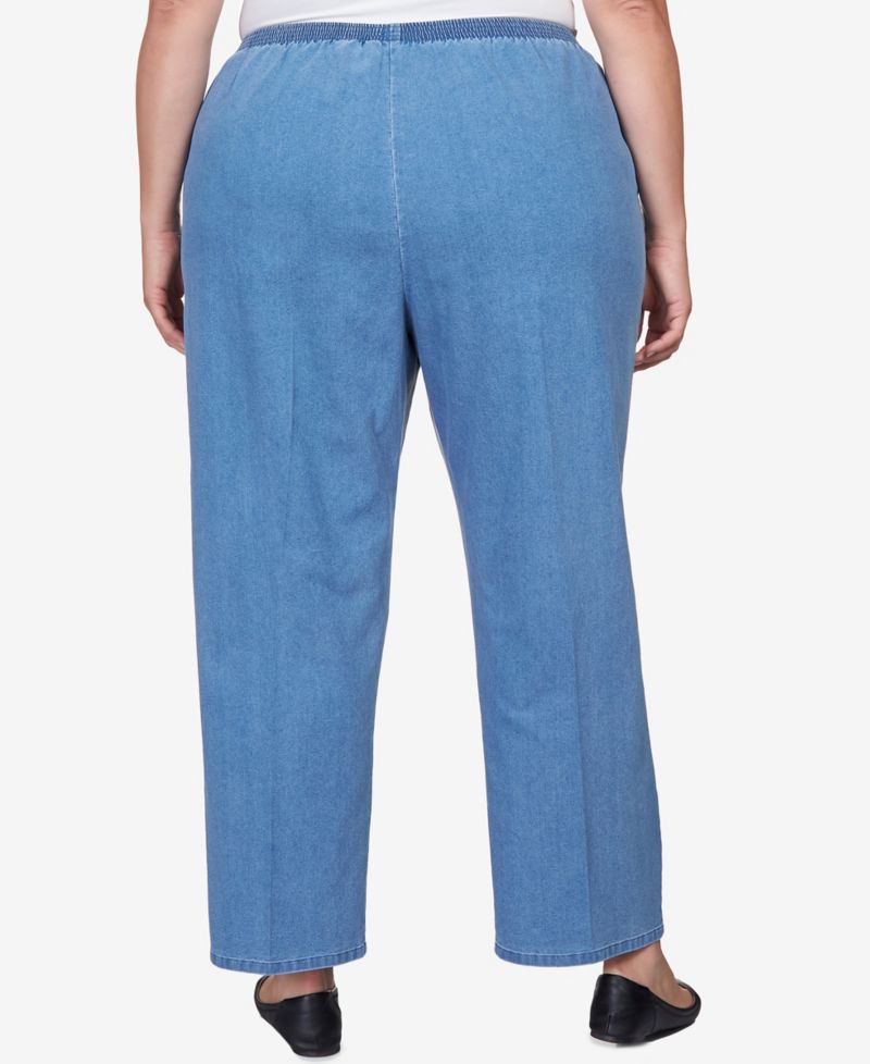 Plus Size Elastic Waist Average Length Denim Pant