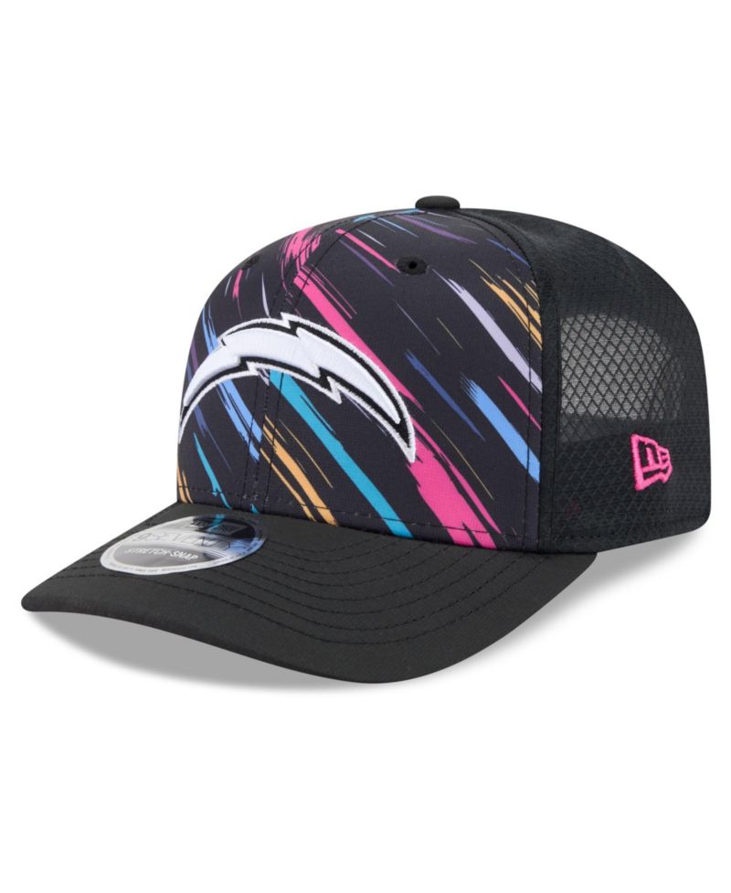 Men's Black Los Angeles Chargers 2026 NFL Cruical Catch 9SEVENTY Adjustable Trucker Hat