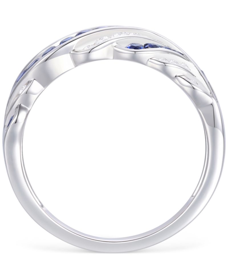 Lab-grown Sapphire, Lab-grown White Sapphire & Multi-Gemstone Ring in Sterling Silver