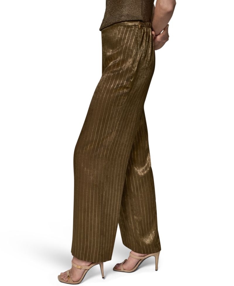 Women's Pinstripe Satin Pull-On Pants