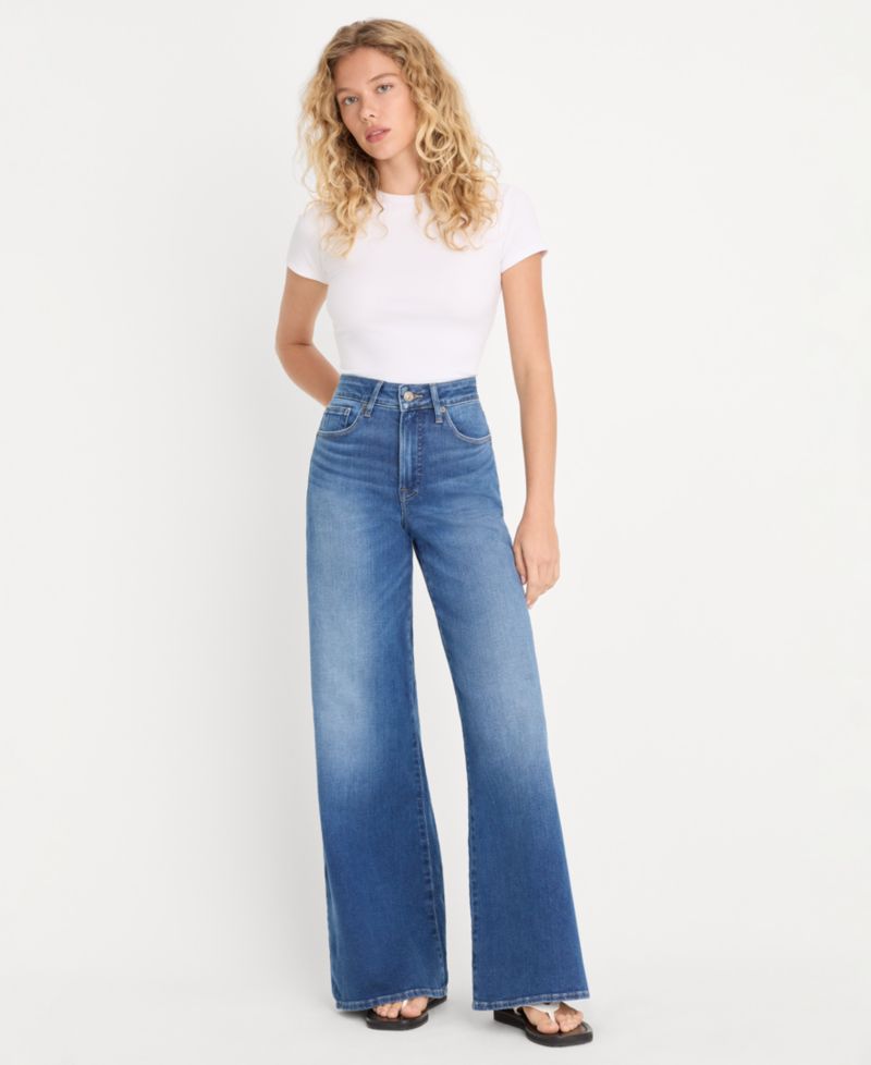 Petite Soft Tech Good Waist Palazzo Jeans