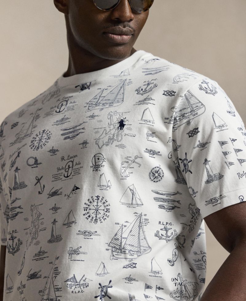 Men's Big & Tall Classic-Fit Nautical Print Jersey T-Shirt