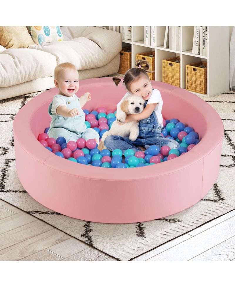 42.5" Round Foam Ball Pit for Toddlers with Washable Cover
