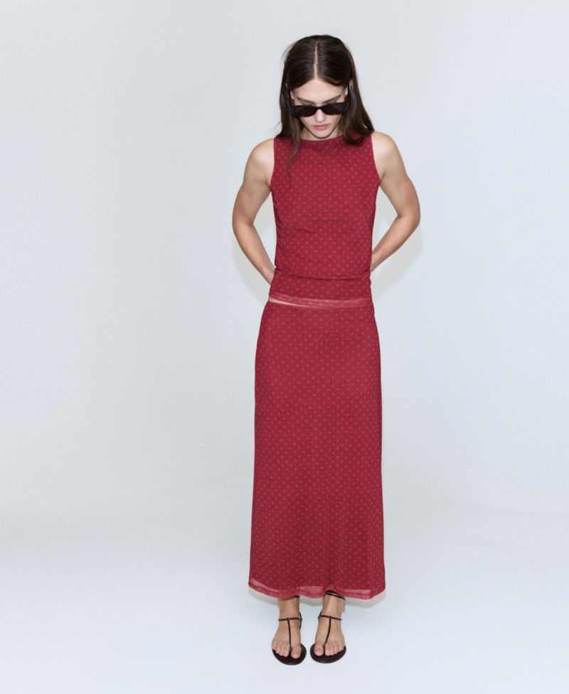 Women's Polka-Dot-Printed Tulle Skirt