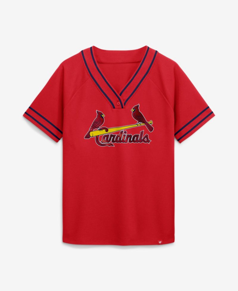 Women's Red St. Louis Cardinals Diva Race Ahead Raglan V-Neck T-Shirt