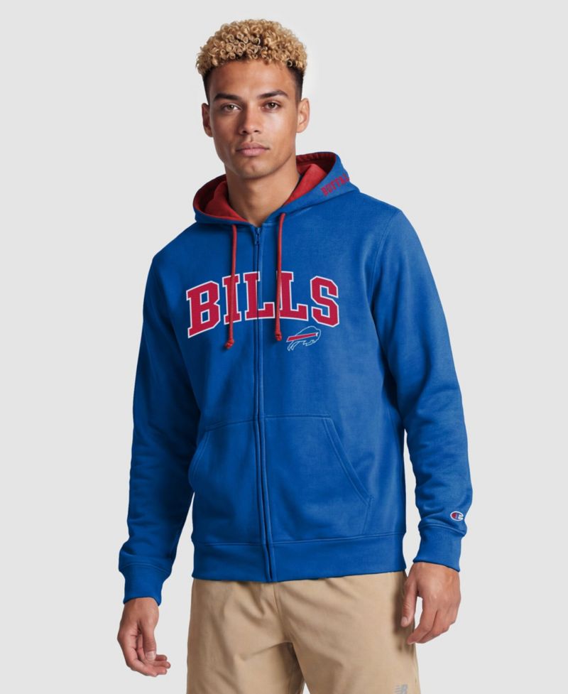 Men's Royal/Red Buffalo Bills Full-Zip Hoodie