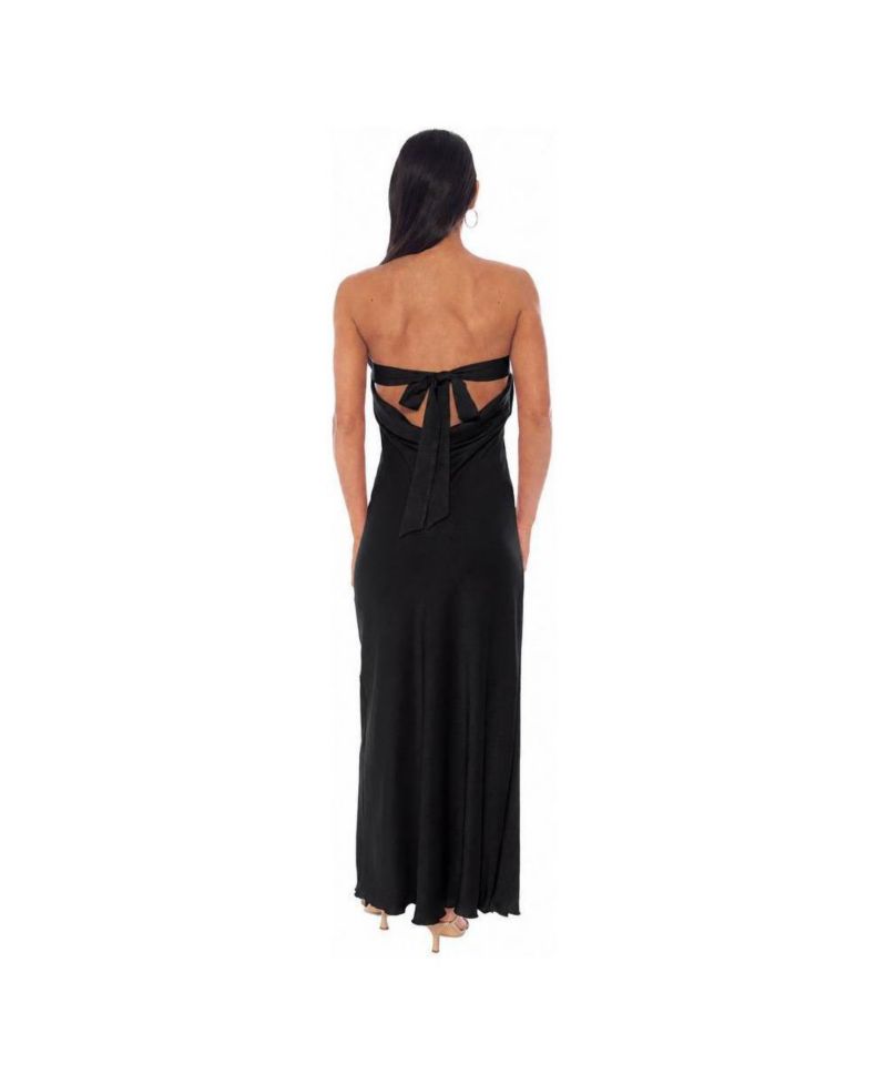 Women's Strapless Maxi Crushed-Satin Dress