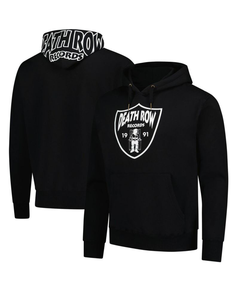 Men's Black Death Row Records Pullover Hoodie