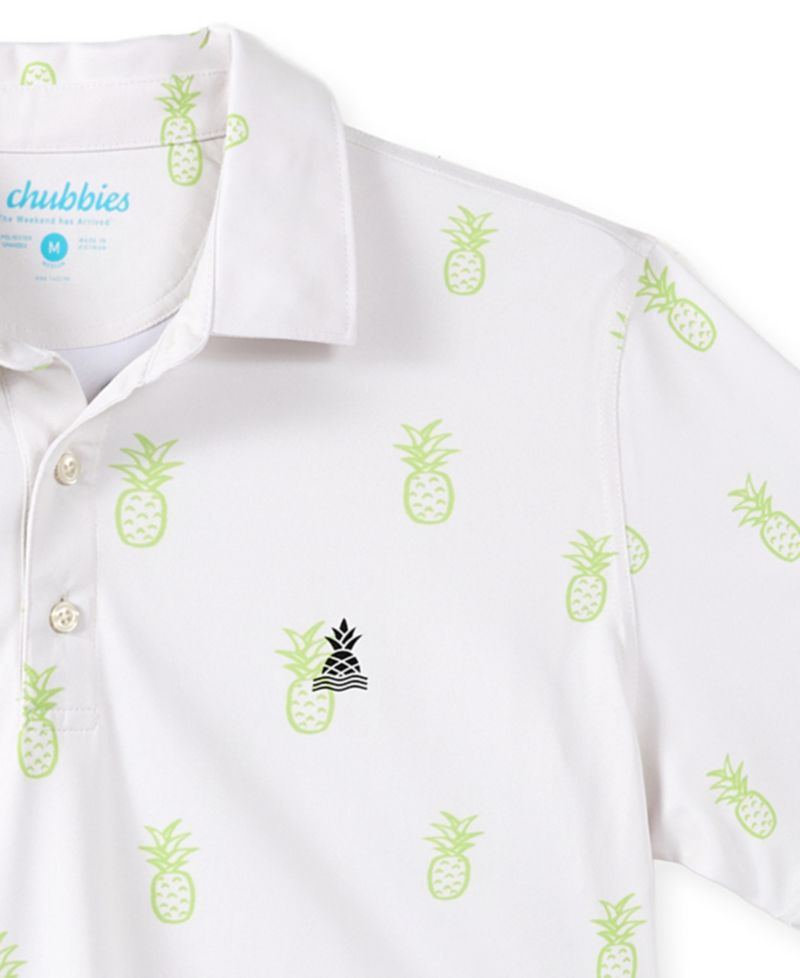 Men's Nightfruit Short-Sleeve Pineapple-Print Polo Shirt