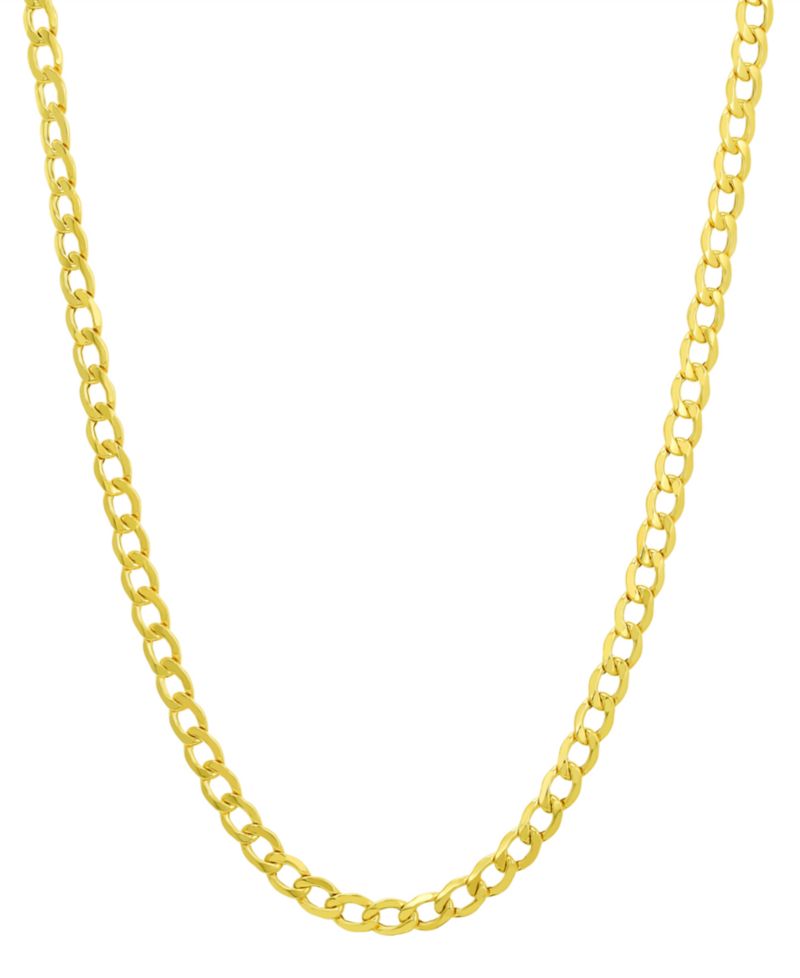 Beveled Curb Link Necklace in 18k Yellow Gold