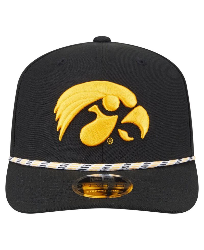 Men's Black Iowa Hawkeyes Game Day Multi-Rope 9SEVENTY Stretch-Snap Hat