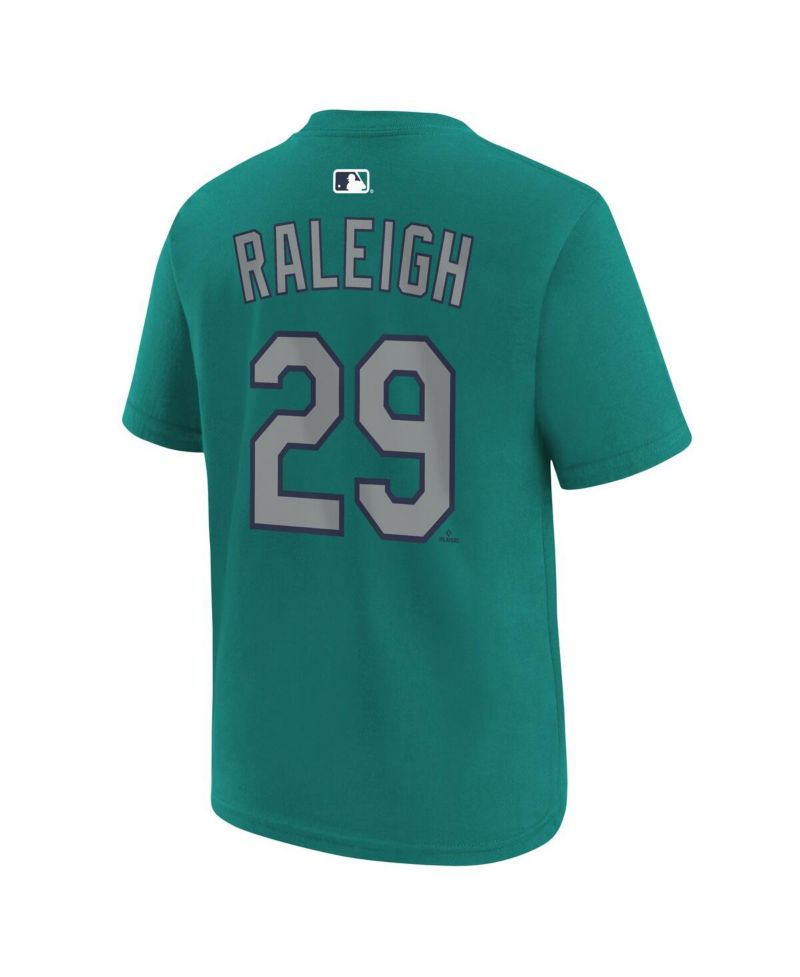 Big Boys and Girls Cal Raleigh Teal Seattle Mariners Name & Number T-Shirt