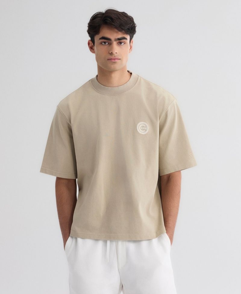 Men's Sepia Tint Chicago Cubs Iconic Heavyweight T-Shirt