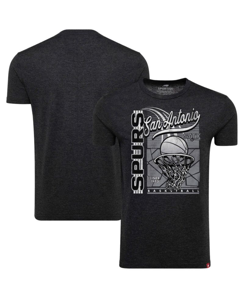 Men's and Women's Black San Antonio Spurs Comfy Waycross Tri-Blend T-Shirt
