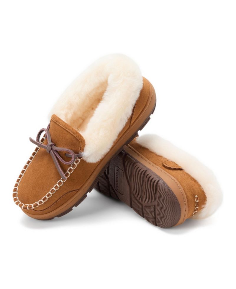 Women's Gladstone Genuine Shearling Moccasin with Stitching