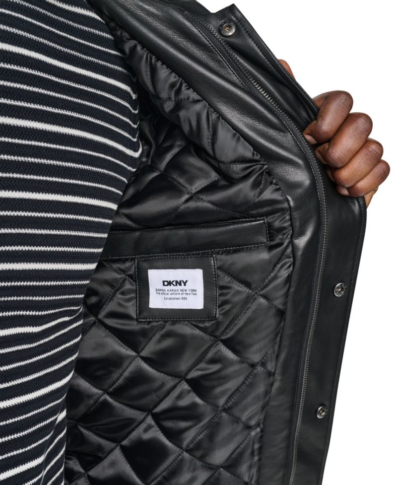 Men's Hooded Faux Leather Bomber Jacket