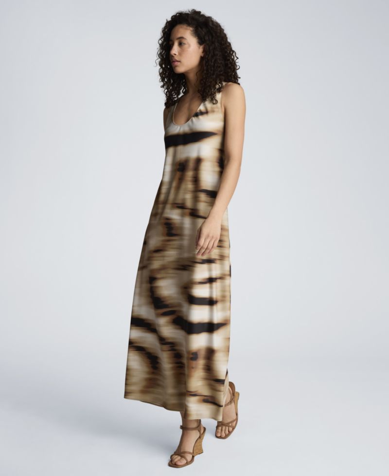 Women's Sleeveless Scoop Neck Long Slip Dress